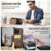 For iPhone 16 Pro JEEHOOD J05 Business Magnetic Style RFID Leather Phone Case(Brown)