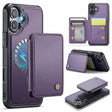 For iPhone 16 Plus JEEHOOD J05 Business Magnetic Style RFID Leather Phone Case(Purple) - iPhone 16 Plus Cases by JEEHOOD | Online Shopping South Africa | PMC TechLife | Buy Now Pay Later Mobicred