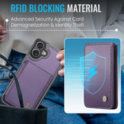 For iPhone 16 Plus JEEHOOD J05 Business Magnetic Style RFID Leather Phone Case(Purple)