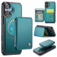 For iPhone 16 Plus JEEHOOD J05 Business Magnetic Style RFID Leather Phone Case(Blue Green) - iPhone 16 Plus Cases by JEEHOOD | Online Shopping South Africa | PMC TechLife | Buy Now Pay Later Mobicred