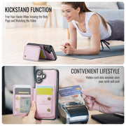 For iPhone 16 Plus JEEHOOD J05 Business Magnetic Style RFID Leather Phone Case(Pink)