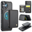 For iPhone 16 JEEHOOD J05 Business Magnetic Style RFID Leather Phone Case(Black) - iPhone 16 Cases by JEEHOOD | Online Shopping South Africa | PMC TechLife | Buy Now Pay Later Mobicred
