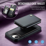 For iPhone 16e JEEHOOD J05 Business Magnetic Style RFID Leather Phone Case(Black)