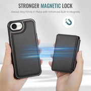 For iPhone 16e JEEHOOD J05 Business Magnetic Style RFID Leather Phone Case(Black)