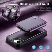 For iPhone 16e JEEHOOD J05 Business Magnetic Style RFID Leather Phone Case(Purple)