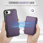 For iPhone 16e JEEHOOD J05 Business Magnetic Style RFID Leather Phone Case(Purple)