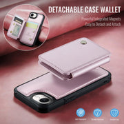 For iPhone 16e JEEHOOD J05 Business Magnetic Style RFID Leather Phone Case(Pink)