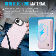 For iPhone 16e JEEHOOD J05 Business Magnetic Style RFID Leather Phone Case(Pink)