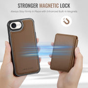 For iPhone 16e JEEHOOD J05 Business Magnetic Style RFID Leather Phone Case(Brown)
