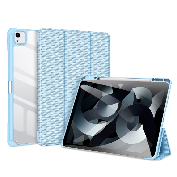 For iPad Air 13 2024 / 2025 DUX DUCIS TOBY Series Antiskid Leather Tablet Case with Sleep / Wake-up Function(Blue)