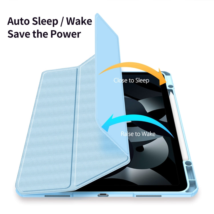For iPad Air 13 2024 / 2025 DUX DUCIS TOBY Series Antiskid Leather Tablet Case with Sleep / Wake-up Function(Blue)
