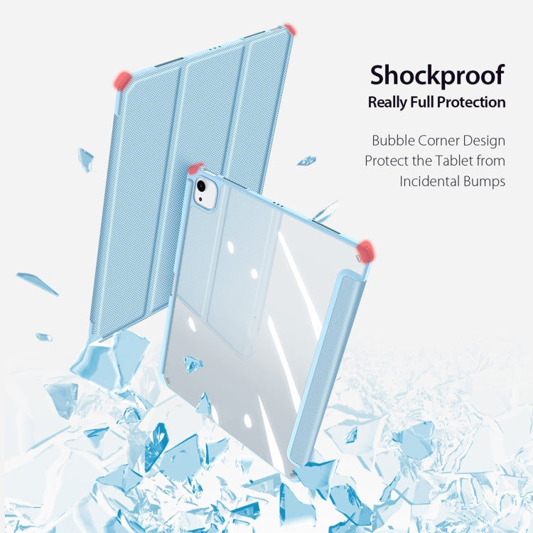 For iPad Air 13 2024 / 2025 DUX DUCIS TOBY Series Antiskid Leather Tablet Case with Sleep / Wake-up Function(Blue)