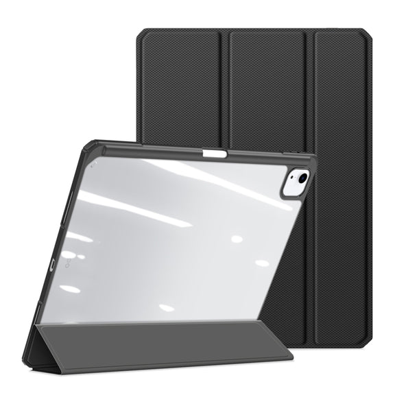 For iPad Air 13 2024 / 2025 DUX DUCIS TOBY Series Antiskid Leather Tablet Case with Sleep / Wake-up Function(Black)