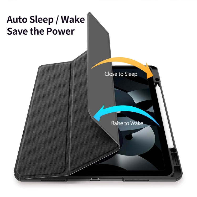 For iPad Air 13 2024 / 2025 DUX DUCIS TOBY Series Antiskid Leather Tablet Case with Sleep / Wake-up Function(Black)