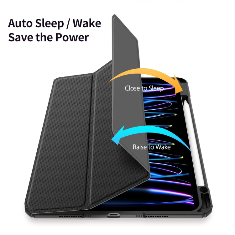 For iPad Pro 11 2024 DUX DUCIS TOBY Series Antiskid Leather Tablet Case with Sleep / Wake-up Function(Black)