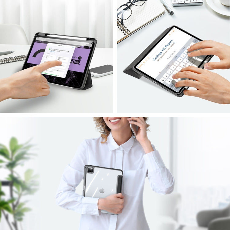 For iPad Pro 11 2024 DUX DUCIS TOBY Series Antiskid Leather Tablet Case with Sleep / Wake-up Function(Black)