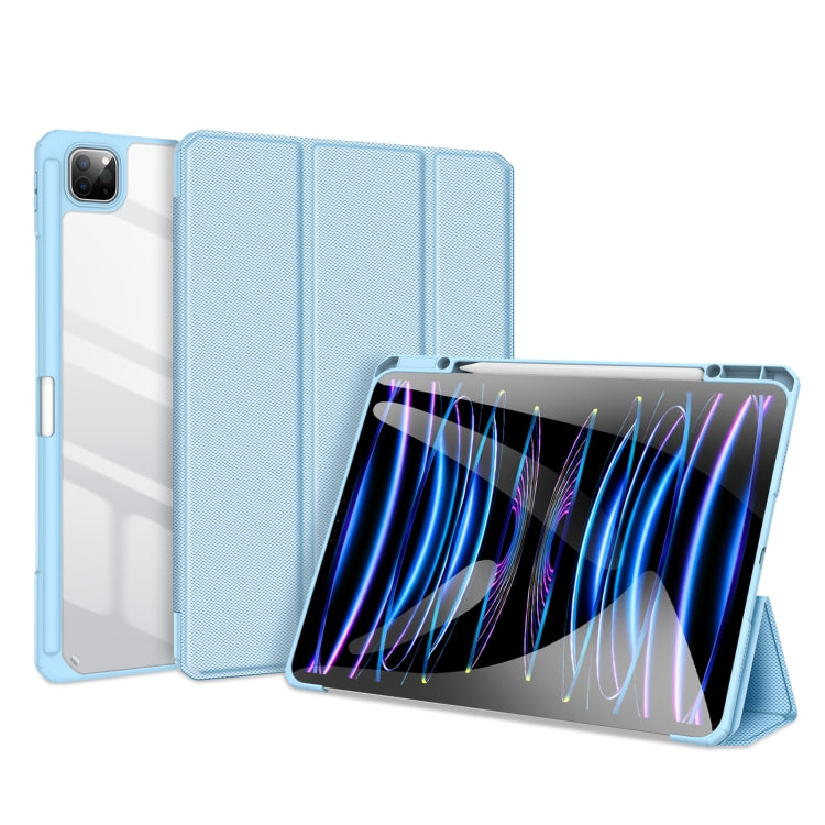 For iPad Pro 13 2024 DUX DUCIS TOBY Series Antiskid Leather Tablet Case with Sleep / Wake-up Function(Blue)