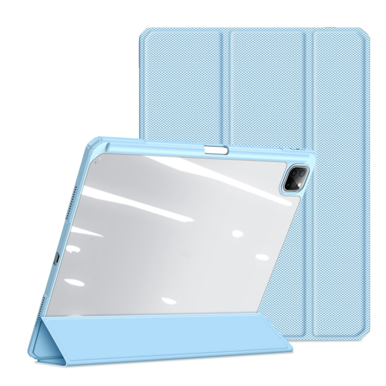 For iPad Pro 13 2024 DUX DUCIS TOBY Series Antiskid Leather Tablet Case with Sleep / Wake-up Function(Blue)