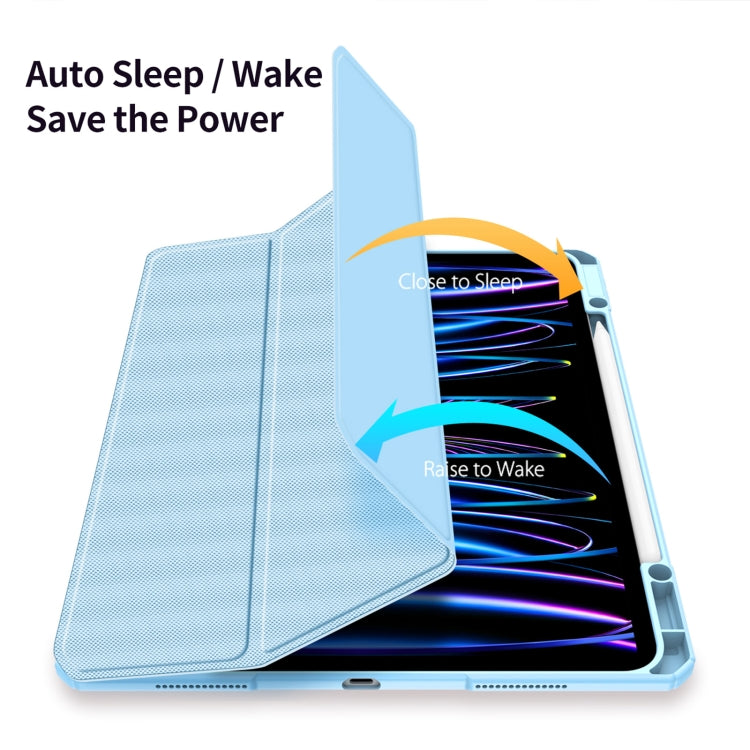 For iPad Pro 13 2024 DUX DUCIS TOBY Series Antiskid Leather Tablet Case with Sleep / Wake-up Function(Blue)