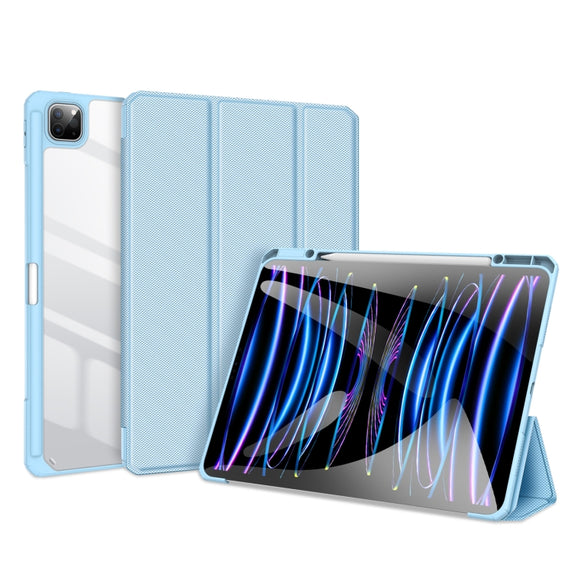 For iPad Pro 13 2024 DUX DUCIS TOBY Series Antiskid Leather Tablet Case with Sleep / Wake-up Function(Blue)