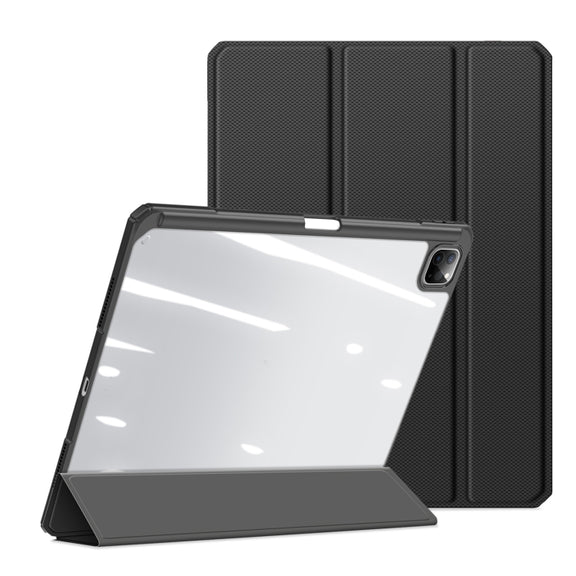 For iPad Pro 13 2024 DUX DUCIS TOBY Series Antiskid Leather Tablet Case with Sleep / Wake-up Function(Black)