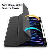 For iPad Pro 13 2024 DUX DUCIS TOBY Series Antiskid Leather Tablet Case with Sleep / Wake-up Function(Black)
