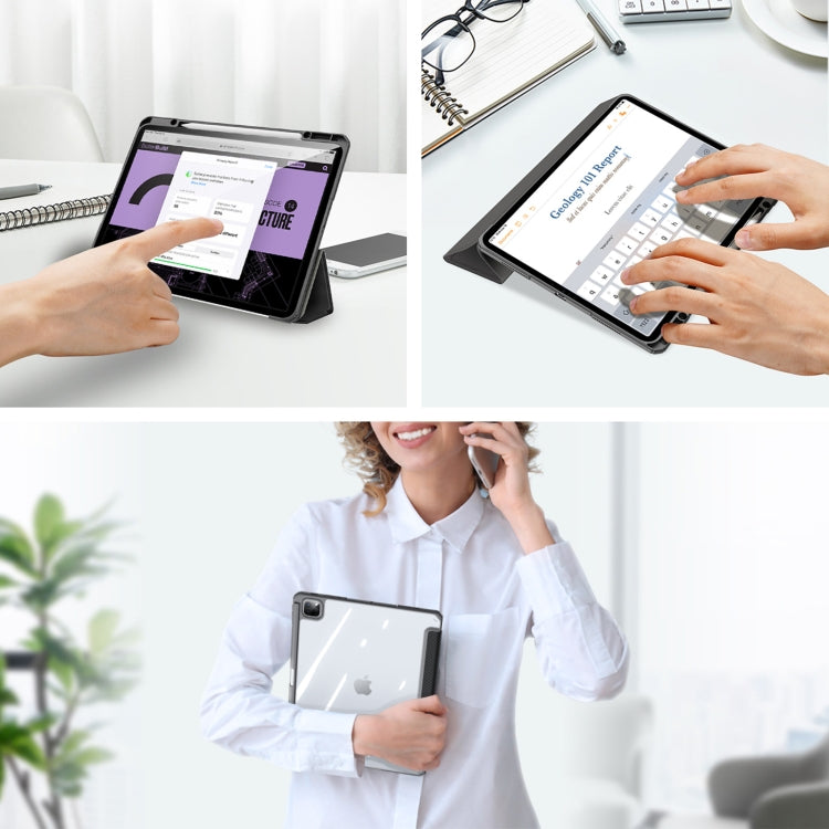 For iPad Pro 13 2024 DUX DUCIS TOBY Series Antiskid Leather Tablet Case with Sleep / Wake-up Function(Black)