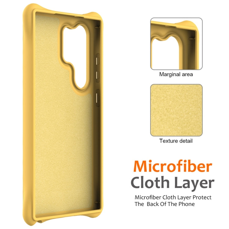 For Samsung Galaxy S25 Ultra 5G Wave Texture MagSafe Magnetic Liquid Silicone Phone Case(Yellow)