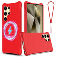 For Samsung Galaxy S25 Ultra 5G Wave Texture MagSafe Magnetic Liquid Silicone Phone Case(Red) - Galaxy S25 Ultra 5G Cases by PMC Jewellery | Online Shopping South Africa | PMC Jewellery | Buy Now Pay Later Mobicred