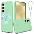 For Samsung Galaxy S25+ 5G Wave Texture MagSafe Magnetic Liquid Silicone Phone Case(Green) - free shipping - PMC Jewellery - Order now!