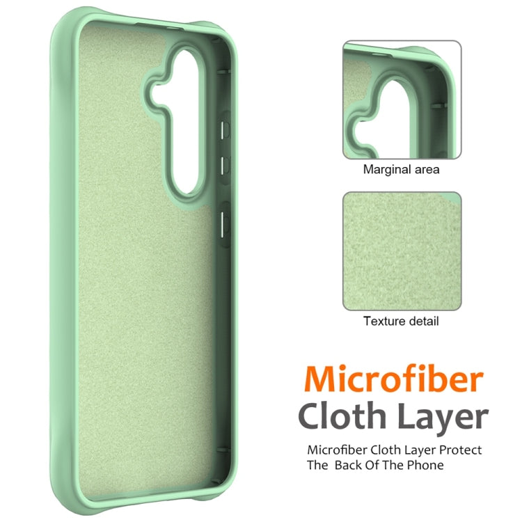 For Samsung Galaxy S25+ 5G Wave Texture MagSafe Magnetic Liquid Silicone Phone Case(Green)