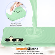 For Samsung Galaxy S25+ 5G Wave Texture MagSafe Magnetic Liquid Silicone Phone Case(Green)