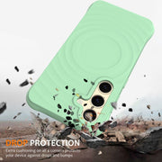 For Samsung Galaxy S25+ 5G Wave Texture MagSafe Magnetic Liquid Silicone Phone Case(Green)