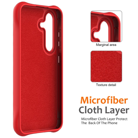 For Samsung Galaxy S25+ 5G Wave Texture MagSafe Magnetic Liquid Silicone Phone Case(Red)