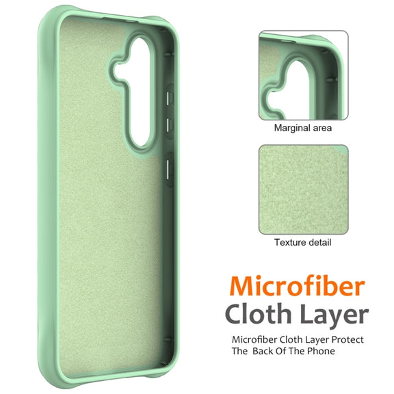 For Samsung Galaxy S25 5G Wave Texture MagSafe Magnetic Liquid Silicone Phone Case(Green)