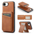 For iPhone 16e Fierre Shann Cowhide Vertical Flip Magnetic Card Holder Phone Case(Brown) - free shipping - PMc TechLife - Order now!