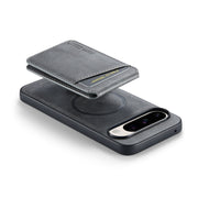 For Google Pixel 9 Fierre Shann Cowhide Vertical Flip Magnetic Card Holder Phone Case(Grey)