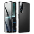 For Sony Xperia 1 V HD Magnetic Metal Tempered Glass Phone Case(Silver) - Sony Cases by PMC TechLife | Online Shopping South Africa | PMC TechLife | Buy Now Pay Later Mobicred