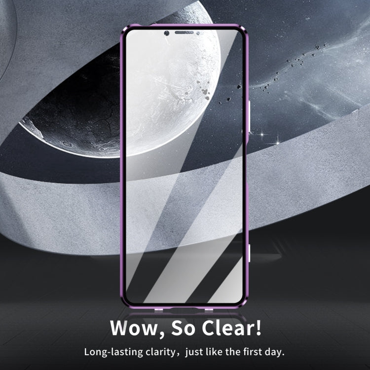 For Sony Xperia 5 V HD Magnetic Metal Tempered Glass Phone Case(Purple)