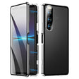 For Sony Xperia 10 V HD Magnetic Metal Tempered Glass Phone Case(Silver) - Sony Cases by PMC TechLife | Online Shopping South Africa | PMC TechLife | Buy Now Pay Later Mobicred