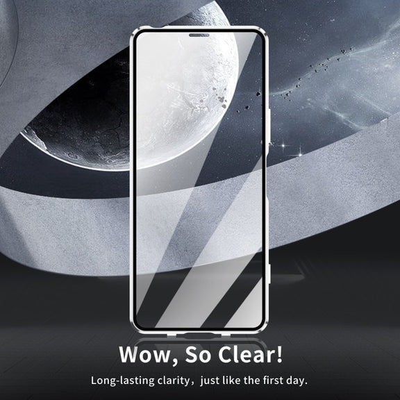 For Sony Xperia 10 V HD Magnetic Metal Tempered Glass Phone Case(Silver)