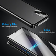 For Sony Xperia 10 VI HD Magnetic Metal Tempered Glass Phone Case(Black)