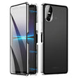 For Sony Xperia 10 VI HD Magnetic Metal Tempered Glass Phone Case(Silver) - Sony Cases by PMC TechLife | Online Shopping South Africa | PMC TechLife | Buy Now Pay Later Mobicred