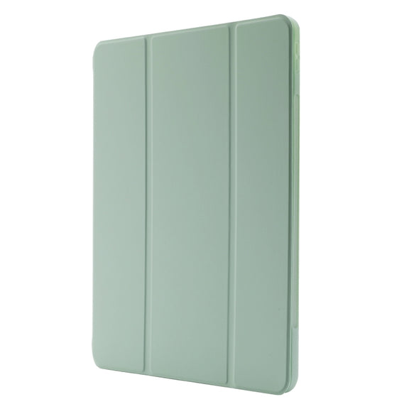 For iPad Pro 11 2024 Skin Feel Tri-fold Leather Tablet Case with Pen Slot(Matcha Green)