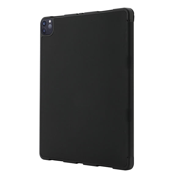 For iPad Pro 11 2024 Skin Feel Tri-fold Leather Tablet Case with Pen Slot(Black)