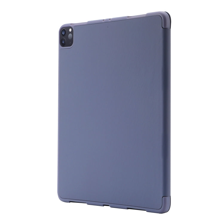 For iPad Pro 13 2024 Skin Feel Tri-fold Leather Tablet Case with Pen Slot(Lavender)