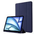 For iPad Air 11 2025 / 2024 Skin Feel Tri-fold Leather Tablet Case with Pen Slot(Dark Blue) - iPad Air 11 2025 / 2024 Cases by PMC TechLife | Online Shopping South Africa | PMC TechLife | Buy Now Pay Later Mobicred