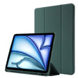 For iPad Air 11 2024 Skin Feel Tri-fold Leather Tablet Case with Pen Slot(Dark Green) - iPad Air 11 2024 Cases by PMC TechLife | Online Shopping South Africa | PMC TechLife | Buy Now Pay Later Mobicred