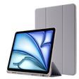 For iPad Air 11 2024 Skin Feel Tri-fold Leather Tablet Case with Pen Slot(Grey) - iPad Air 11 2024 Cases by PMC TechLife | Online Shopping South Africa | PMC TechLife | Buy Now Pay Later Mobicred