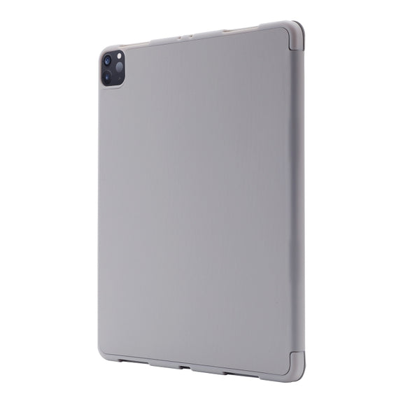 For iPad Air 11 2024 Skin Feel Tri-fold Leather Tablet Case with Pen Slot(Grey)